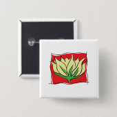 Lotus Flower Yoga Vierkante Button 5,1 Cm (Voorkant /achterkant)