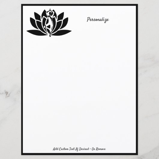 Lotus Flower Zen Yoga Black & White Personalize (Voorkant)