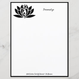 Lotus Flower Zen Yoga Black & White Personalize