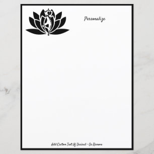 Lotus Flower Zen Yoga Black & White Personalize