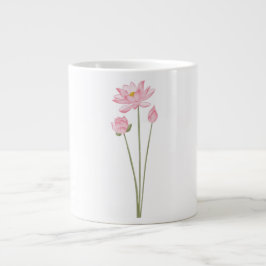 Lotus Flowers Botanical Illustration Coffee Mug Grote Koffiekop
