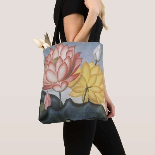  Lotus Flowers, de Heilige Egyptische Bean Tote Bag (Dichtbij)