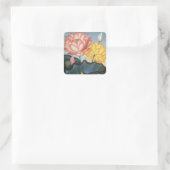  Lotus Flowers, de Heilige Egyptische Bean Vierkante Sticker (Tas)