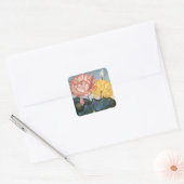  Lotus Flowers, de Heilige Egyptische Bean Vierkante Sticker (Envelop)