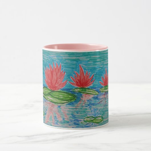 Lotus Flowers Drawing Combo Mok (Midden)