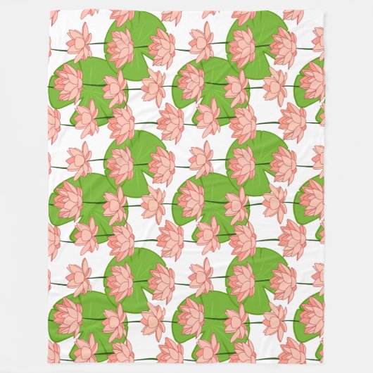 Lotus Flowers Fleece Blanket (Voorkant)