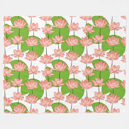 Lotus Flowers Fleece Blanket (Voorkant (Horizontaal))