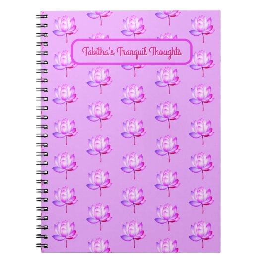 Lotus Flowers Lavendel Achtergrond Notitieboek (Voorkant)