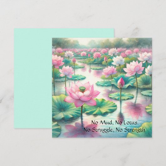 Lotus Flowers & Quote Bedankkaart (Voorkant / Achterkant)