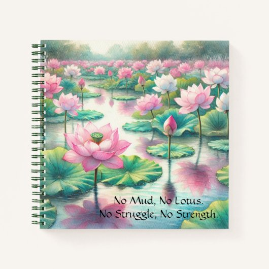 Lotus Flowers & Quote Notitieboek (Voorkant)