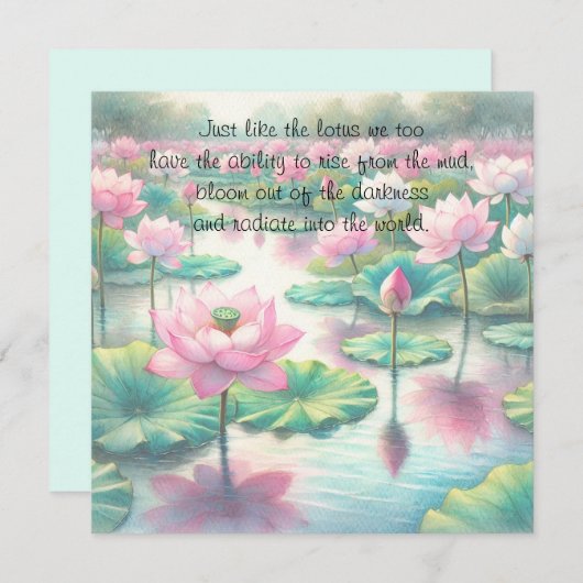 Lotus Flowers & Quote Notitiekaartje (Voorkant / Achterkant)