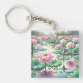 Lotus Flowers & Quote Sleutelhanger (Voorkant)