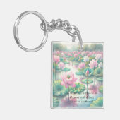 Lotus Flowers & Quote Sleutelhanger (Voorkant Links)
