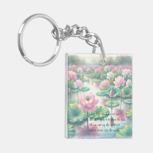 Lotus Flowers & Quote Sleutelhanger (Voorkant Links)