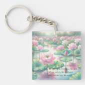 Lotus Flowers & Quote Sleutelhanger (Voorkant)