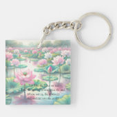Lotus Flowers & Quote Sleutelhanger (Achterkant)