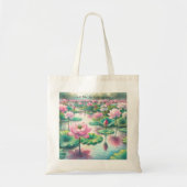 Lotus Flowers & Quote Tote Bag (Voorkant)