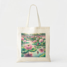 Lotus Flowers & Quote Tote Bag