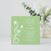 Lotus Flowers Rehearsal Dinner (groen) Kaart (Staand voorkant)