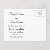 Lotus Flowers Save the Date Briefkaart (indigo) (Achterkant)
