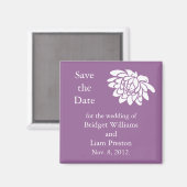 Lotus Flowers Save the Date Magnet (donker paars) (Voorkant / Achterkant)