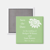 Lotus Flowers Save the Date Magnet (groen) (Voorkant / Achterkant)