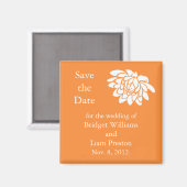 Lotus Flowers Save the Date Magnet (helder sinaasa (Voorkant / Achterkant)