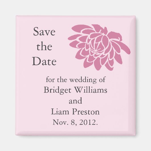 Lotus Flowers Save the Date Magnet (roze) (Voorkant)