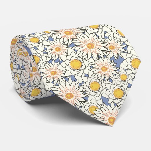 Lotus Flowers Stropdas Necktie (Opgerold)