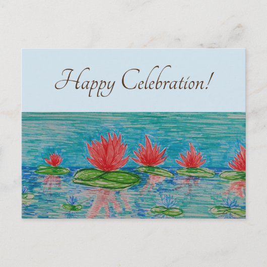 Lotus Flowers Tekening Briefkaart (Voorkant)