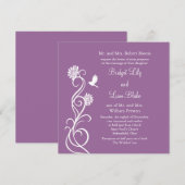 Lotus Flowers Wedding Invitation (donker paars) Kaart (Voorkant / Achterkant)