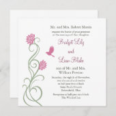 Lotus Flowers Wedding-uitnodiging (wit) Kaart (Voorkant / Achterkant)