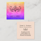 *~* Lotus Galaxy Lavender Pink Nebula Universe Vierkante Visitekaartje (Voorkant / Achterkant)