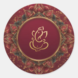 Lotus Ganesh Huwelijk   Indisch Huwelijk Ronde Sticker