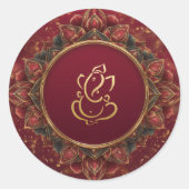 Lotus Ganesh Trouwen | Indische Huwelijk Ronde Sticker (Voorkant)