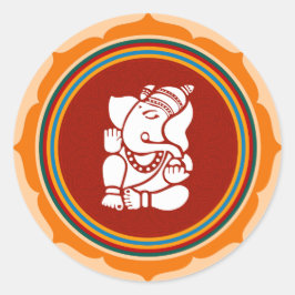 Lotus Ganesha Design Ronde Sticker