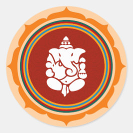Lotus Ganesha Design Ronde Sticker