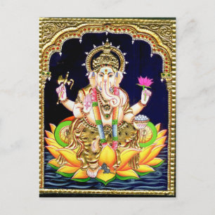 LOTUS GANESHA TANJORE PAINTING BRIEFKAART