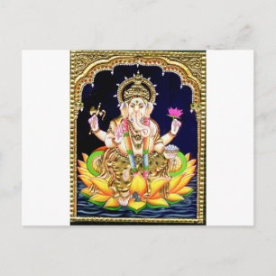 LOTUS GANESHA TANJORE PAINTING BRIEFKAART