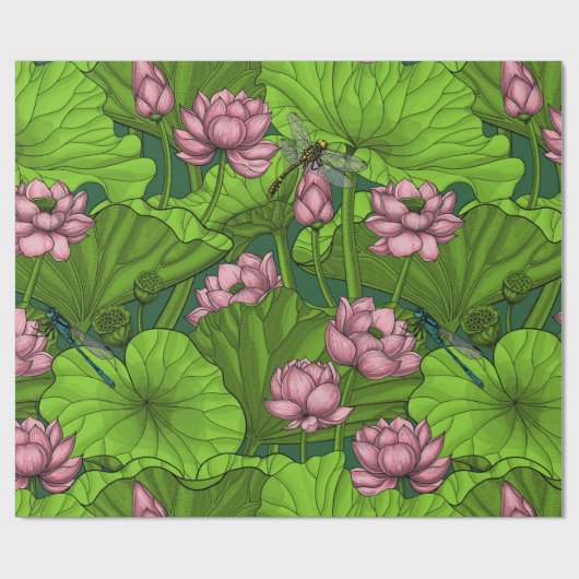 Lotus garden cadeaupapier (Vlak)