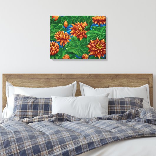 Lotus Garden - Canvas Afdrukken (Insitu (Slaapkamer))