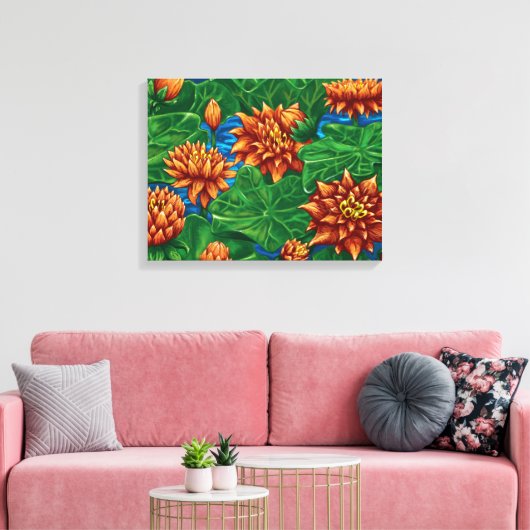 Lotus Garden - Canvas Afdrukken (Insitu (Woonkamer))