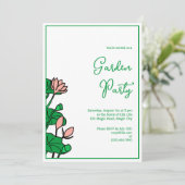 Lotus Garden gepersonaliseerde feestuitnodiging Kaart (Staand voorkant)