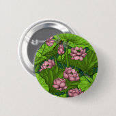 Lotus garden ronde button 5,7 cm (Voorkant /achterkant)