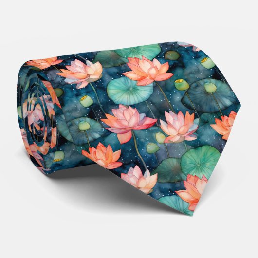 Lotus Garden Stropdas (Opgerold)