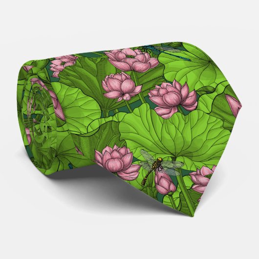 Lotus garden stropdas (Opgerold)