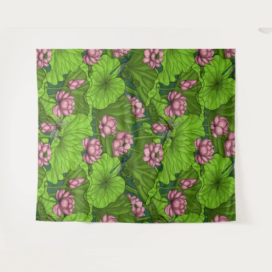 Lotus garden wandkleed (Voorkant (horizontaal))