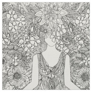 lotus garden  yoga floral stof