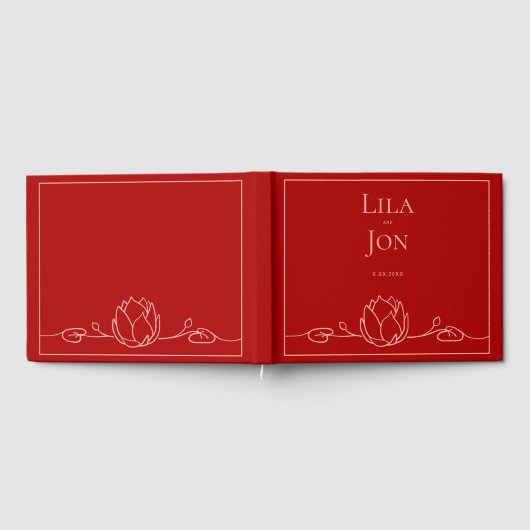 Lotus gepersonaliseerd bruiloft gastenboek (Volledig)