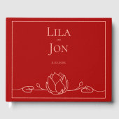 Lotus gepersonaliseerd bruiloft gastenboek (Voorkant)
